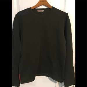 Prada Mens Nautical Sweater - Dark Olive Green, 100% wool, drawstring waist